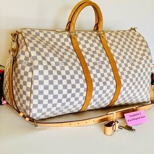 Louis Vuitton Keepall Bandouliere 55 Damier Azur 💙🤍